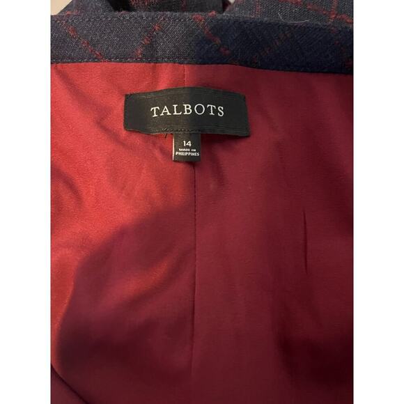 Talbots Size 14 Women’s Wool Blend Gray w Red Pinstriped Lined Y2K Dress Pant - Picture 7 of 8